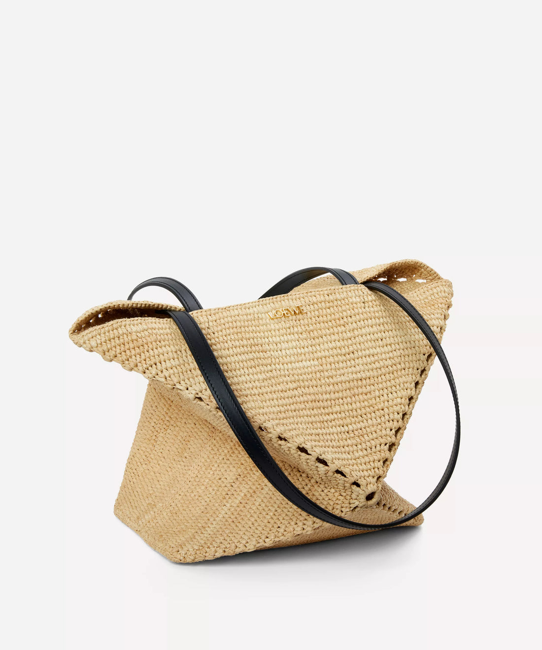 Puzzle Fold Raffia Tote