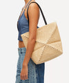 Puzzle Fold Raffia Tote