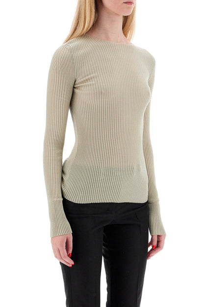 ribbed wool top with a high