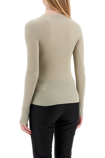 ribbed wool top with a high