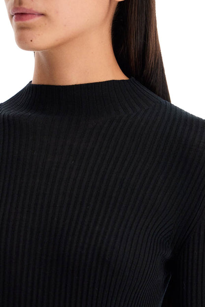 ribbed wool top with a high