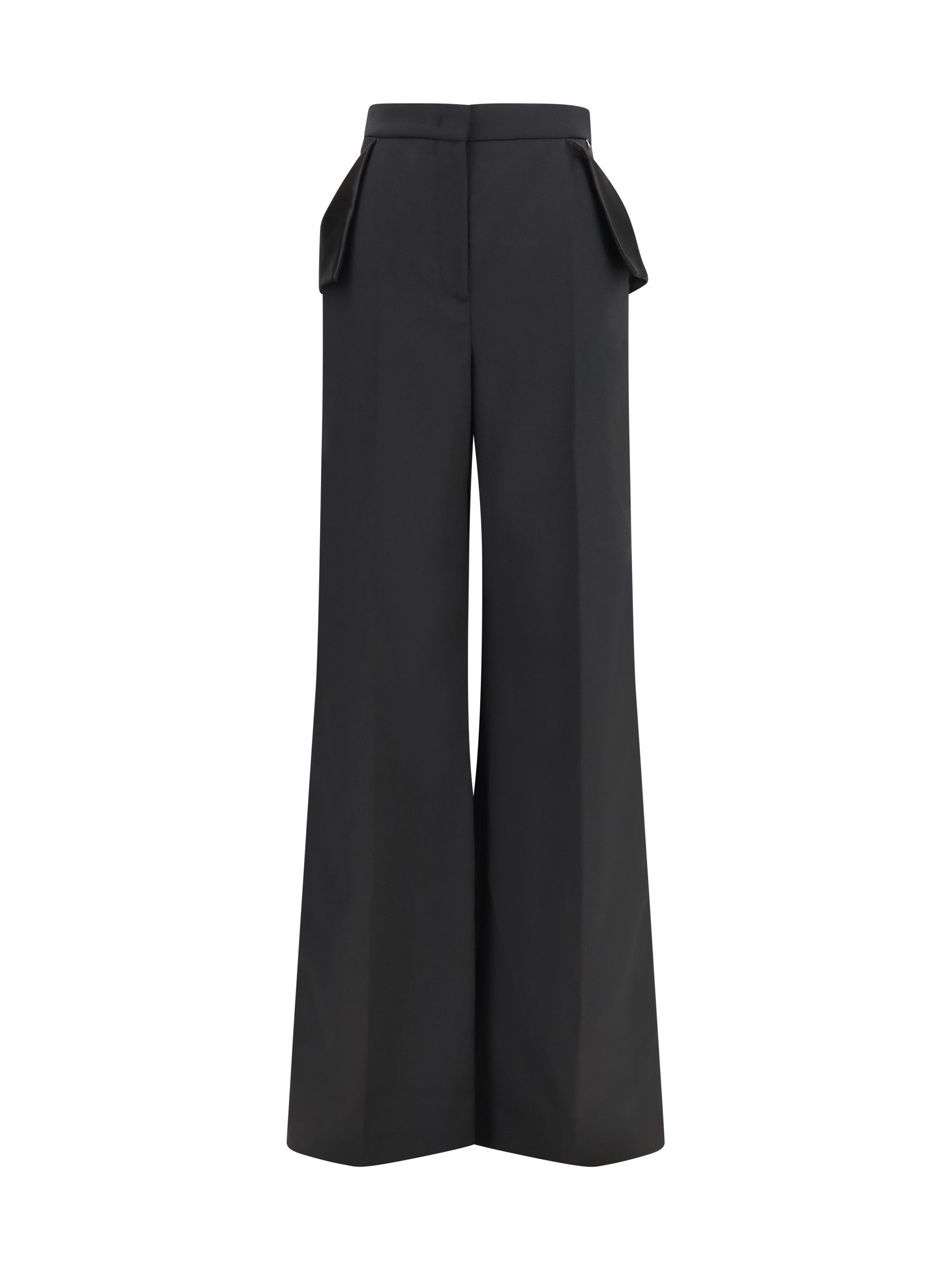 wide-leg wool-blend pants