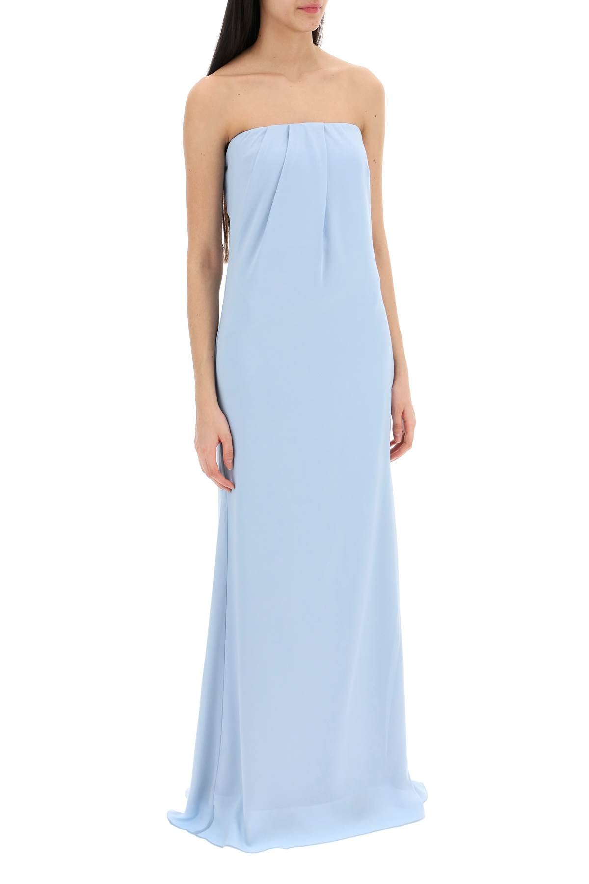 strapless satin crepe dress without