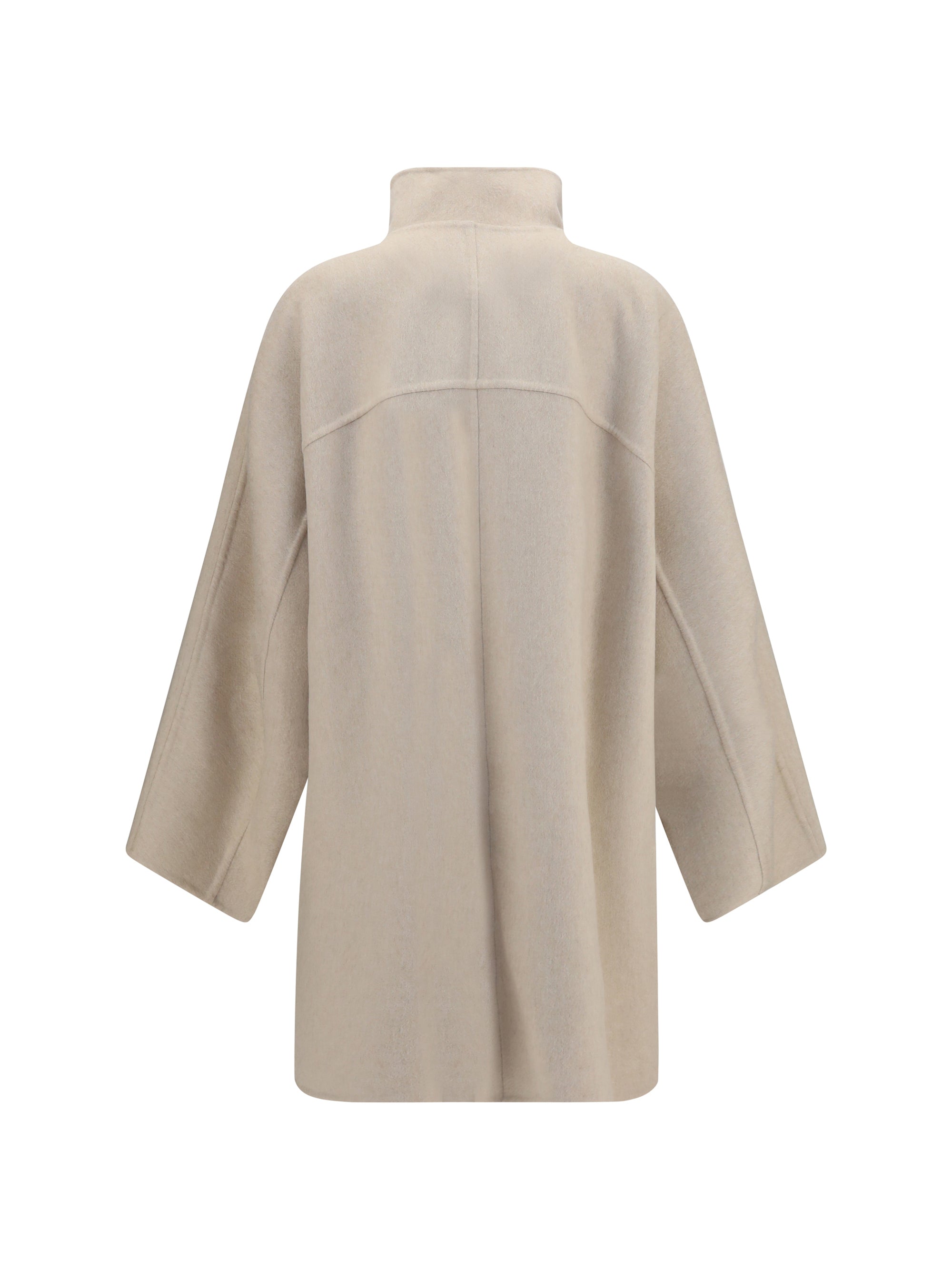 asymmetric double face cashmere coat