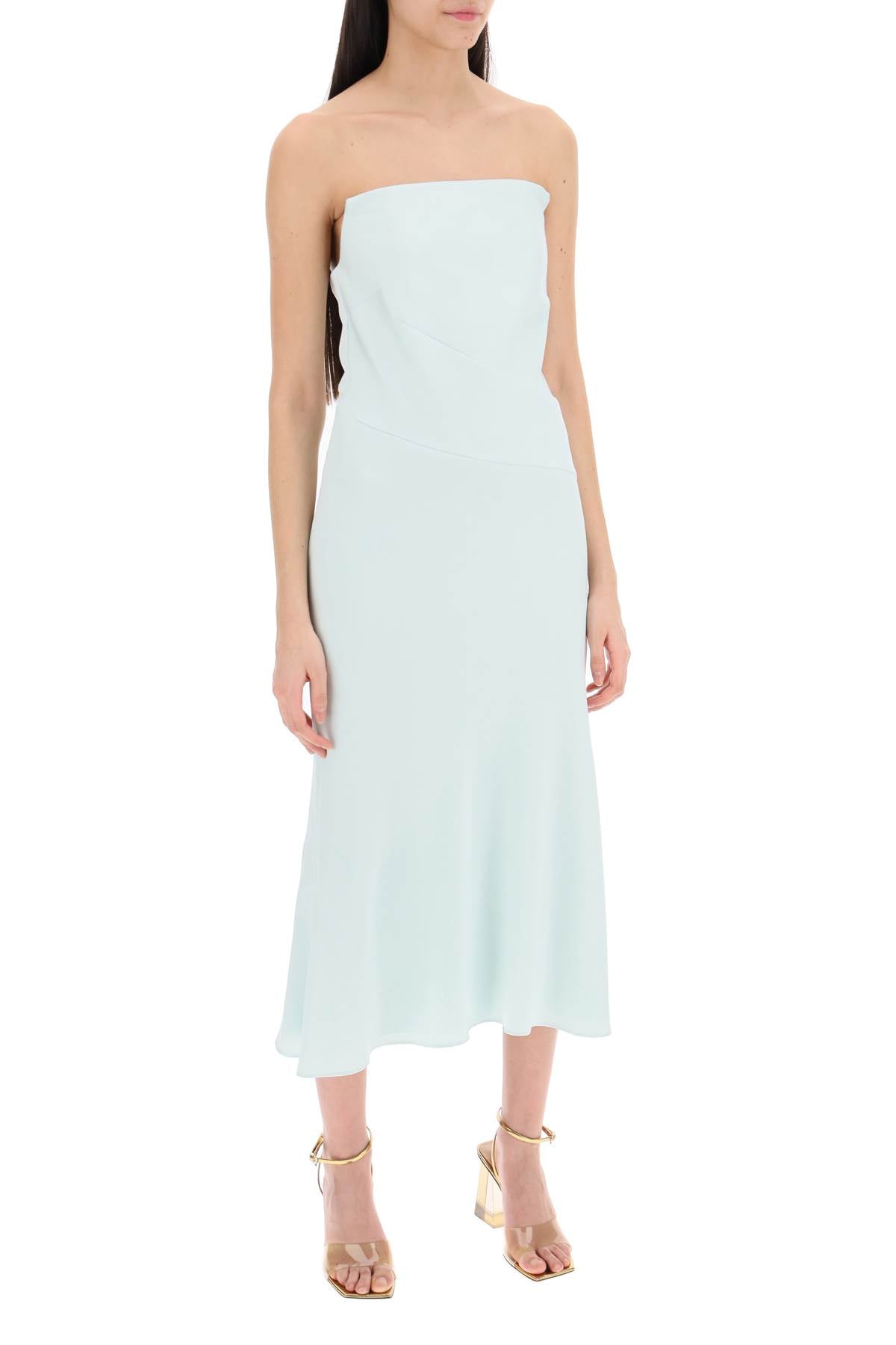 strapless midi dress without