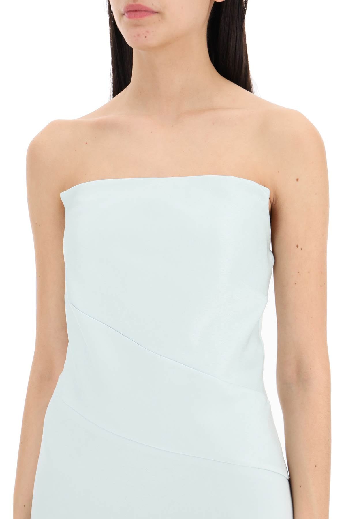 strapless midi dress without