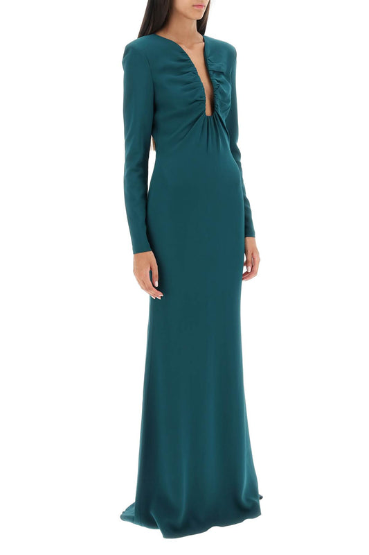 maxi dress with plunging neckline