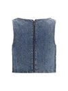 rhinestone denim crop top