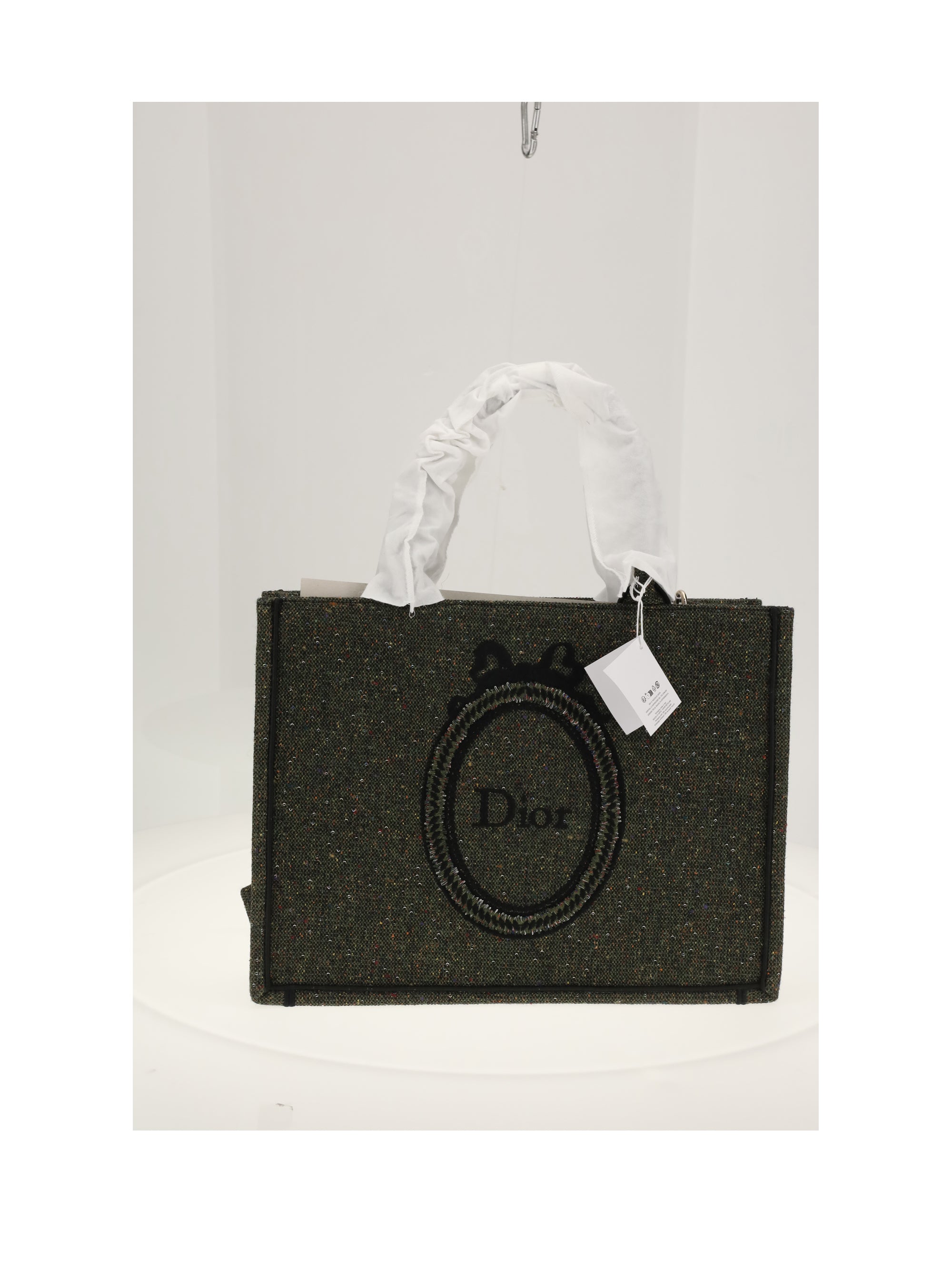 dior book tote medium tweed sequins emb