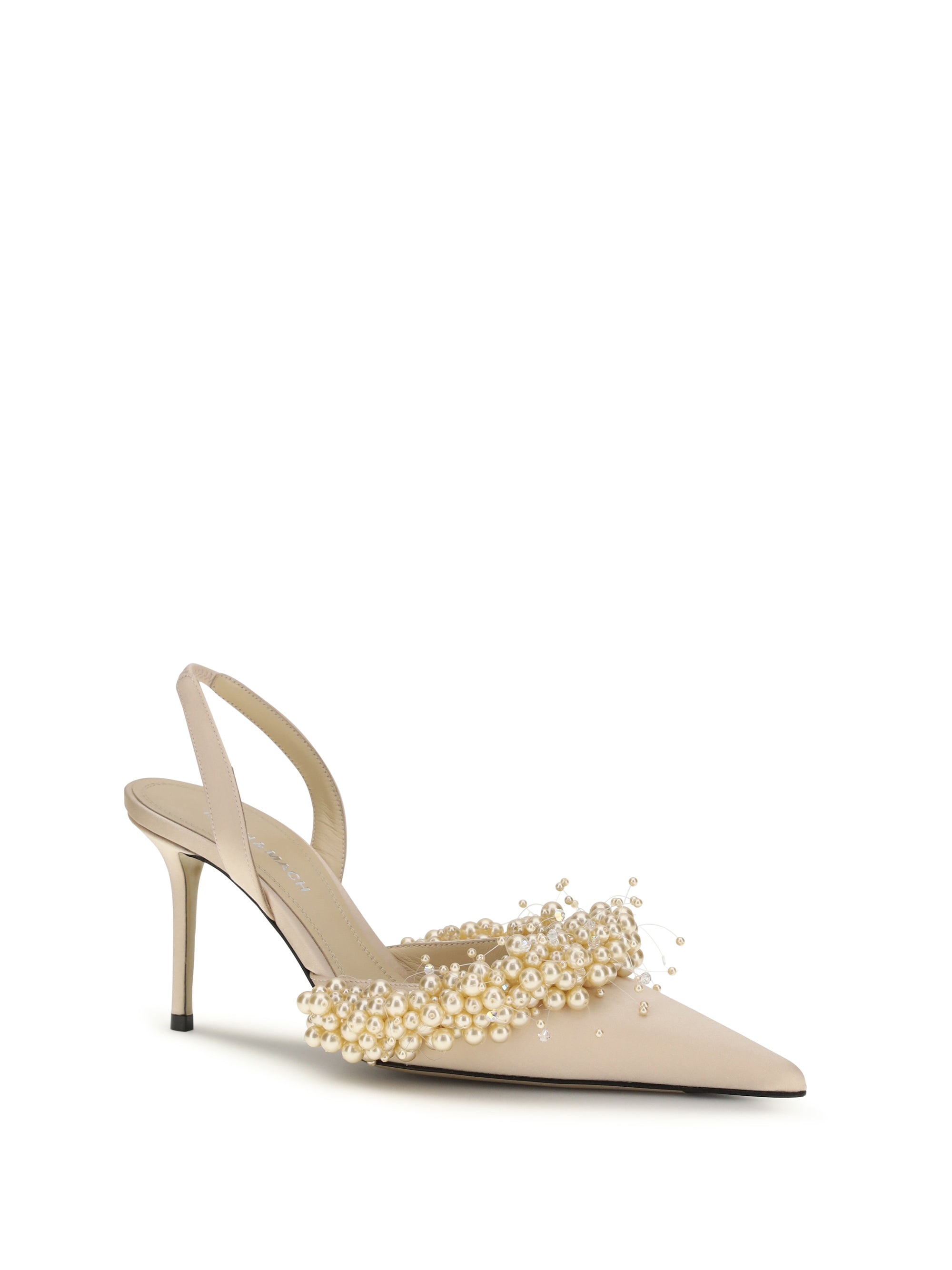 slingback pumps with pearls