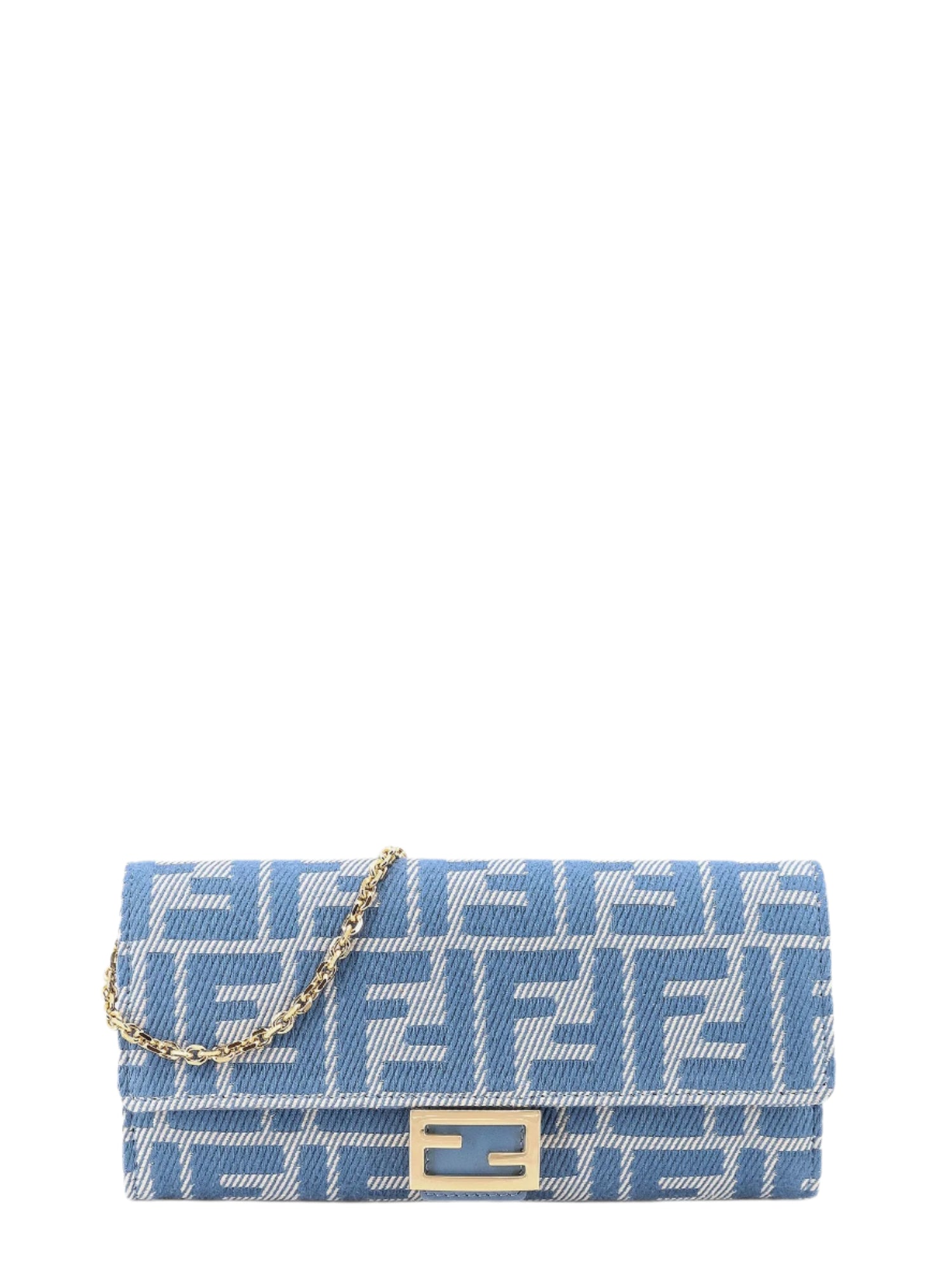 FF Baguette Denim Chain Wallet