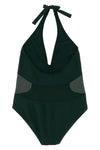 one-piece swimsuit sophistique fastened at the neck