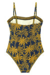 tropical one-piece swimsuit in peau douce* fabric