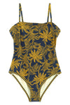 tropical one-piece swimsuit in peau douce* fabric
