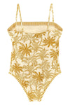 tropical one-piece swimsuit in peau douce* fabric
