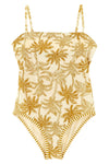 tropical one-piece swimsuit in peau douce* fabric