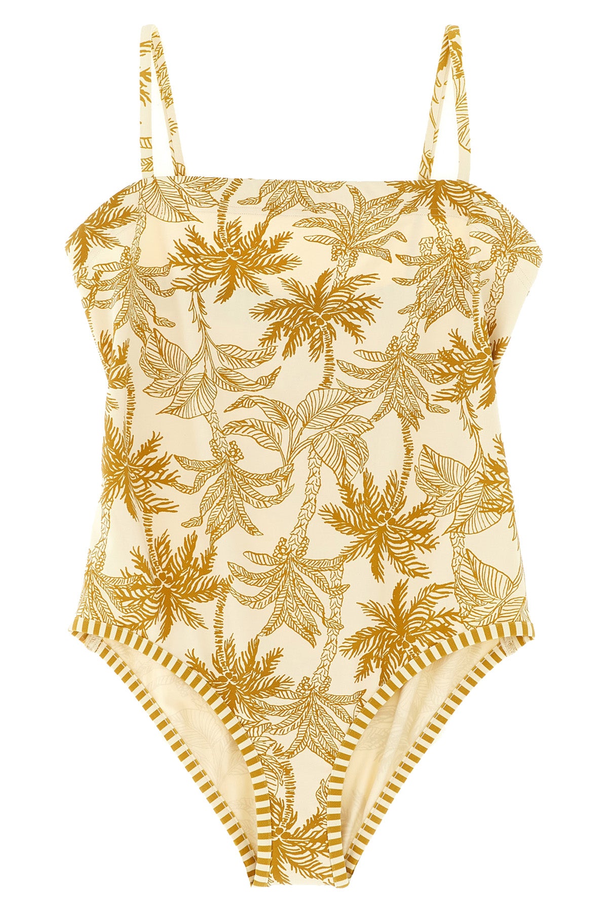 tropical one-piece swimsuit in peau douce* fabric