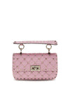 rockstud spike leather shoulder bag