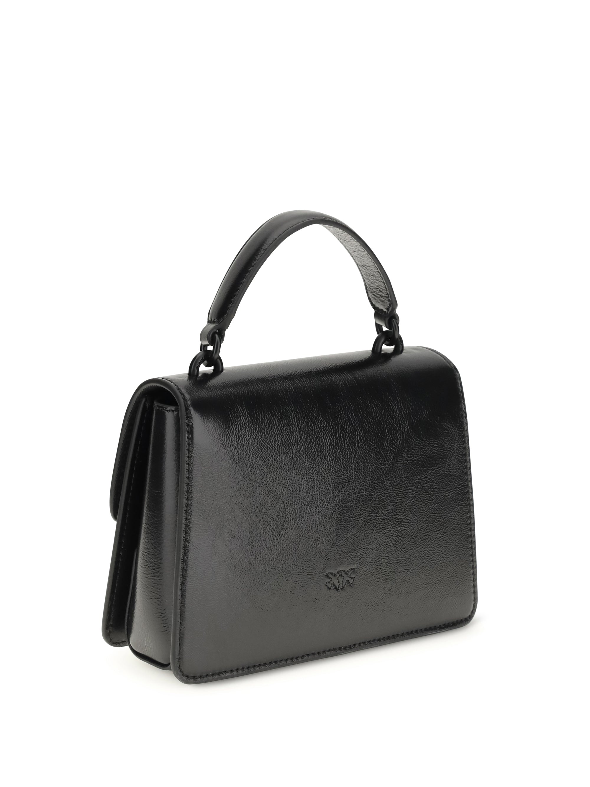 shiny leather love one top mini handbag