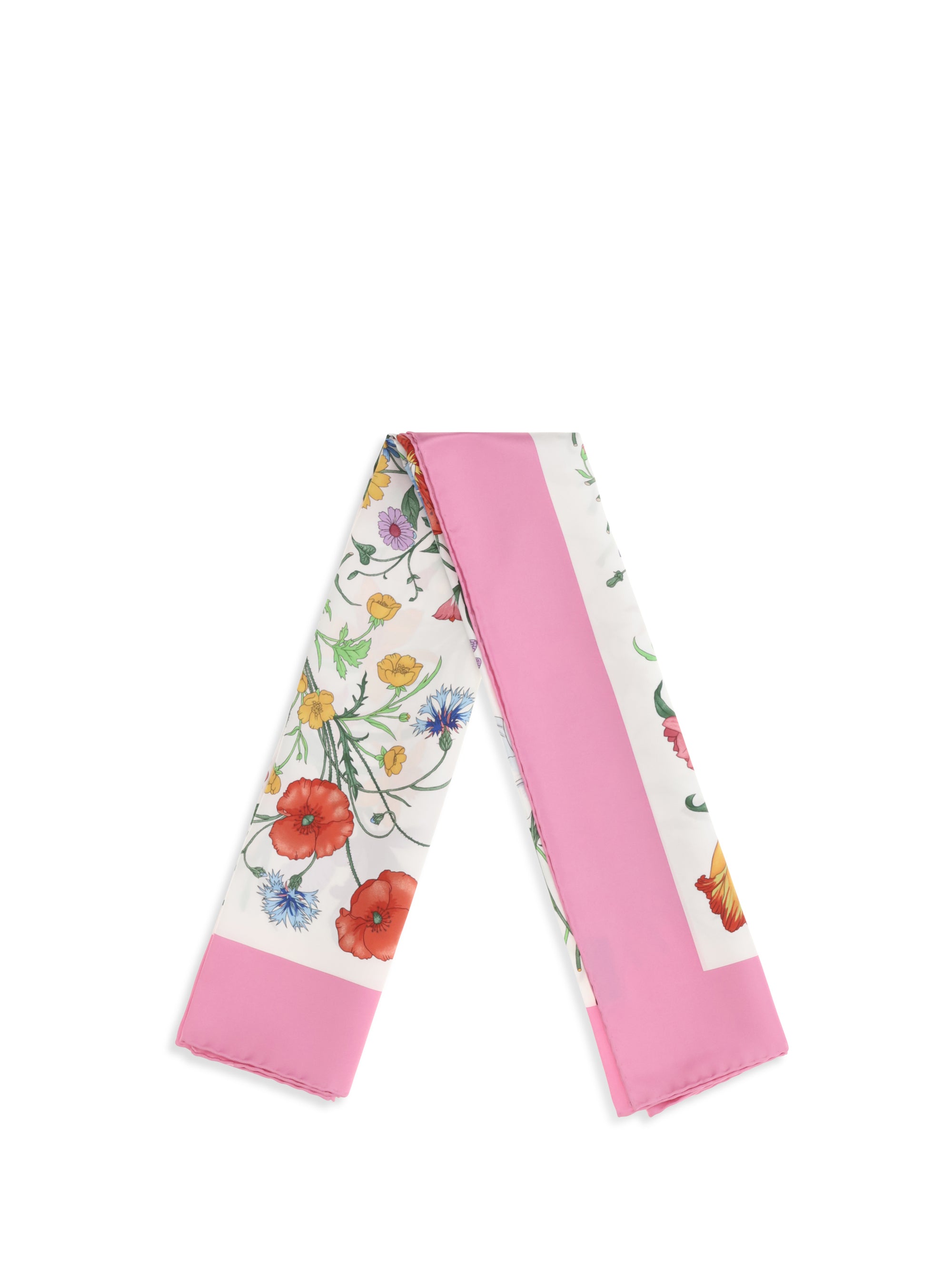 printed silk flora twill scarf
