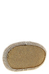 the benedetta bruzziches cher clutch bag is distinguished by a rigid oval silh