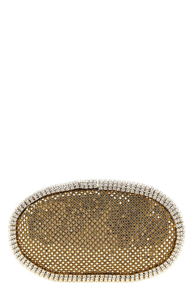 the benedetta bruzziches cher clutch bag is distinguished by a rigid oval silh