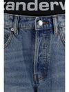 layered belt logo-waist jeans
