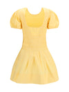 stretch cotton mini dress with balloon sleeves