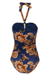 aster jacobean print lycra one-piece swimsuit