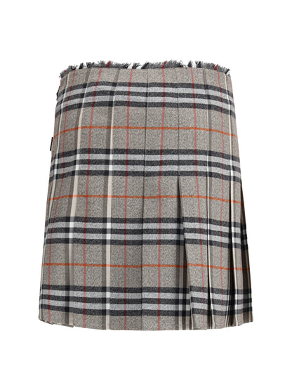 BURBERRY 6 check archive wool miniskirt
