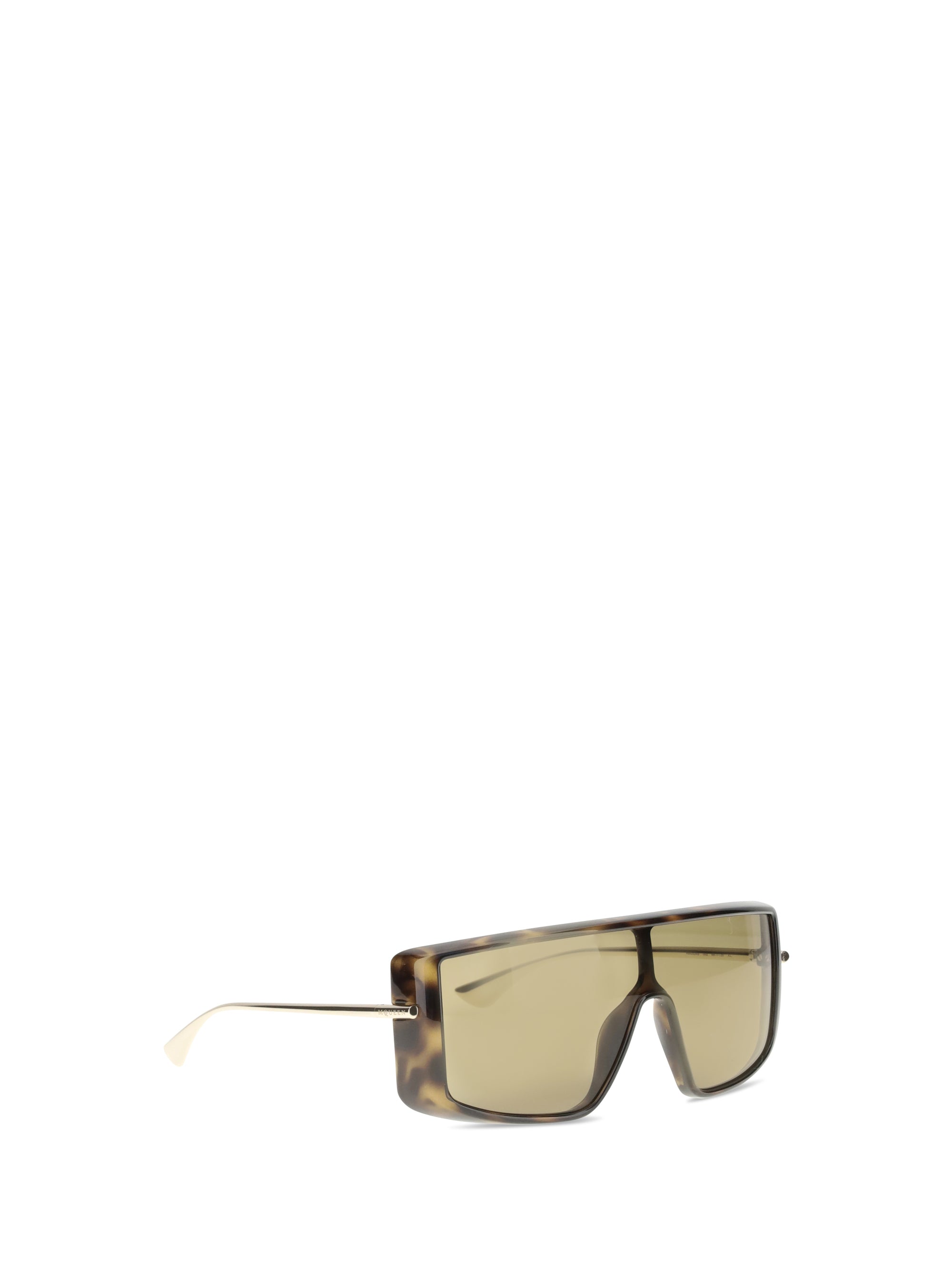 ALEXANDER MCQUEEN OS havana t-bar visor sunglasses