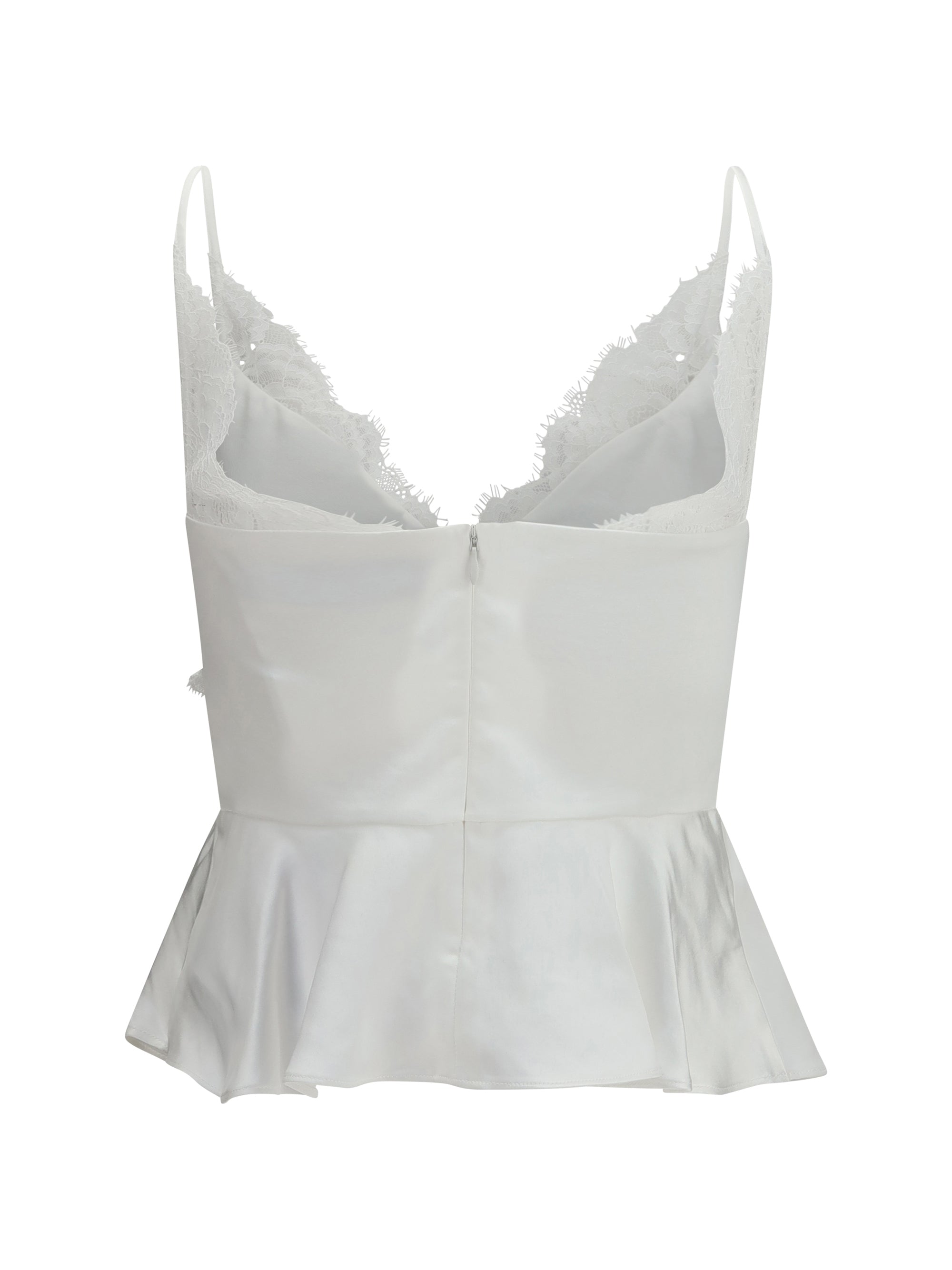 cropped top with lace inserts