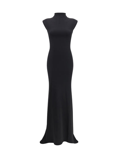 JACQUEMUS S black long alba dress
