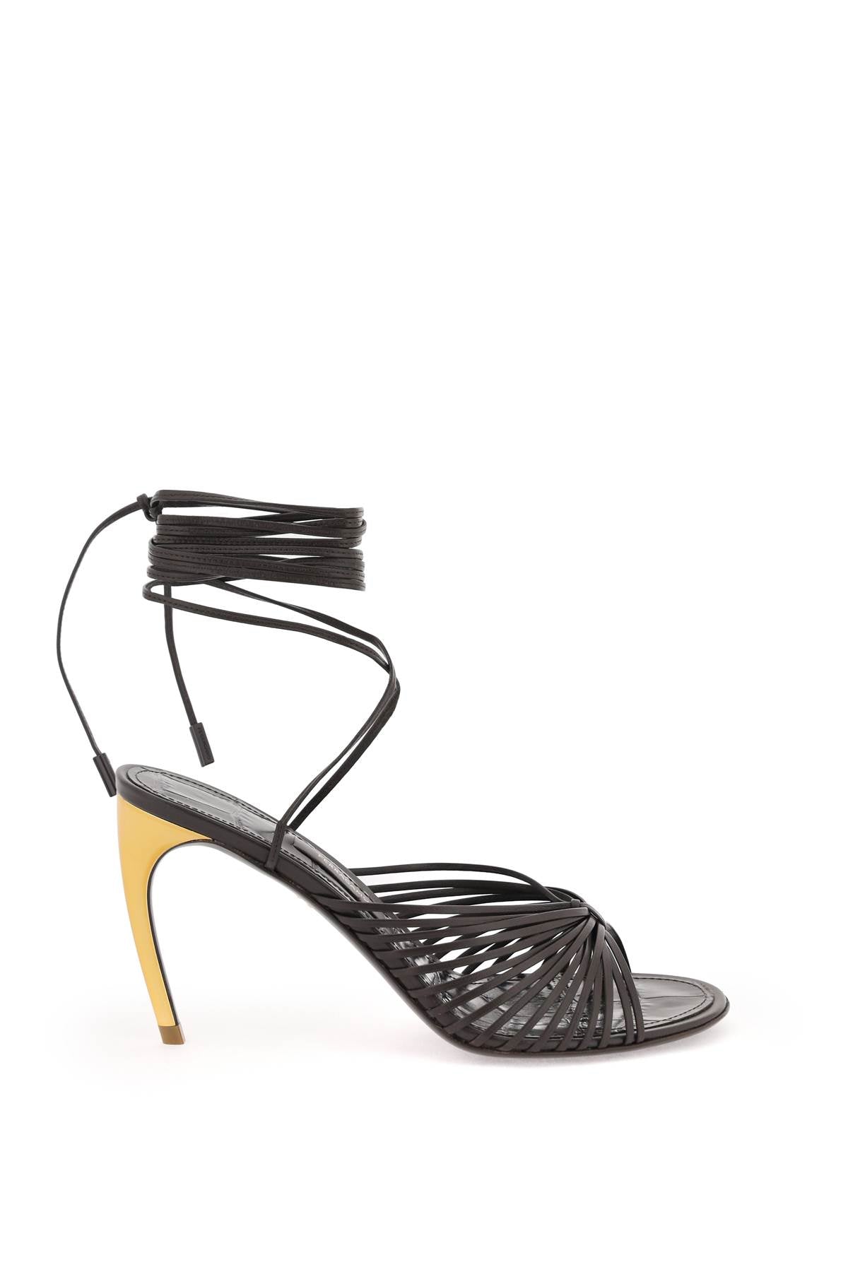 curved heel sandals with elevated