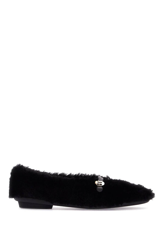 shearling ballet flats