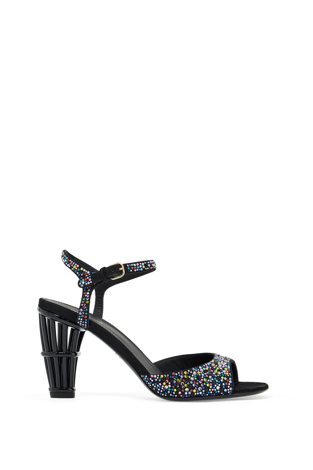 cage and crystal high heel sandals.