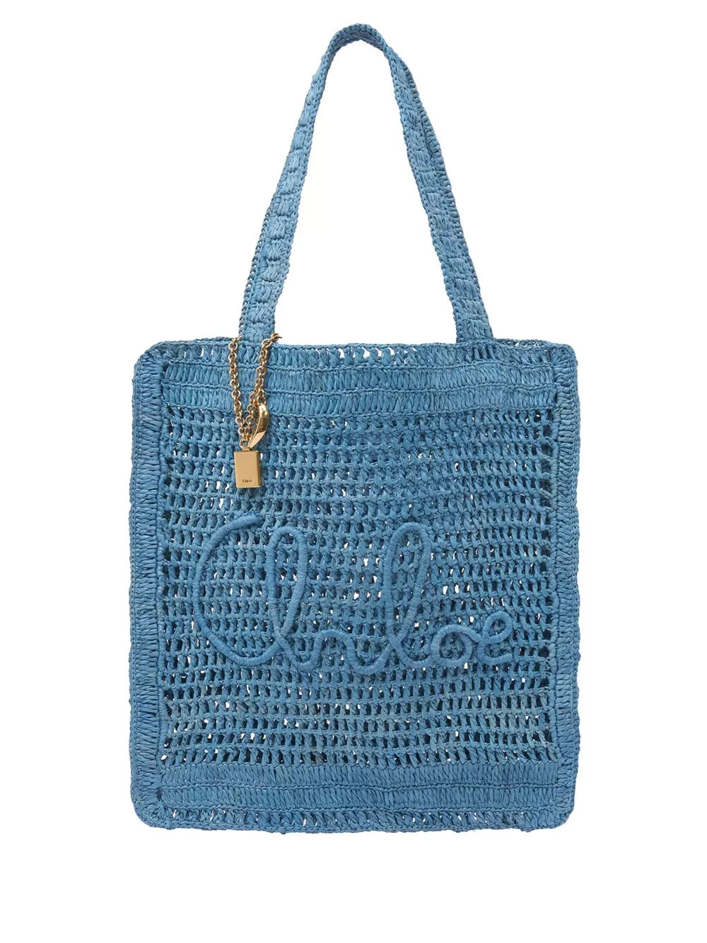 Chloé Summer Banana Raffia Tote Bag