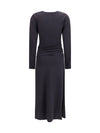 draped fitted long dress