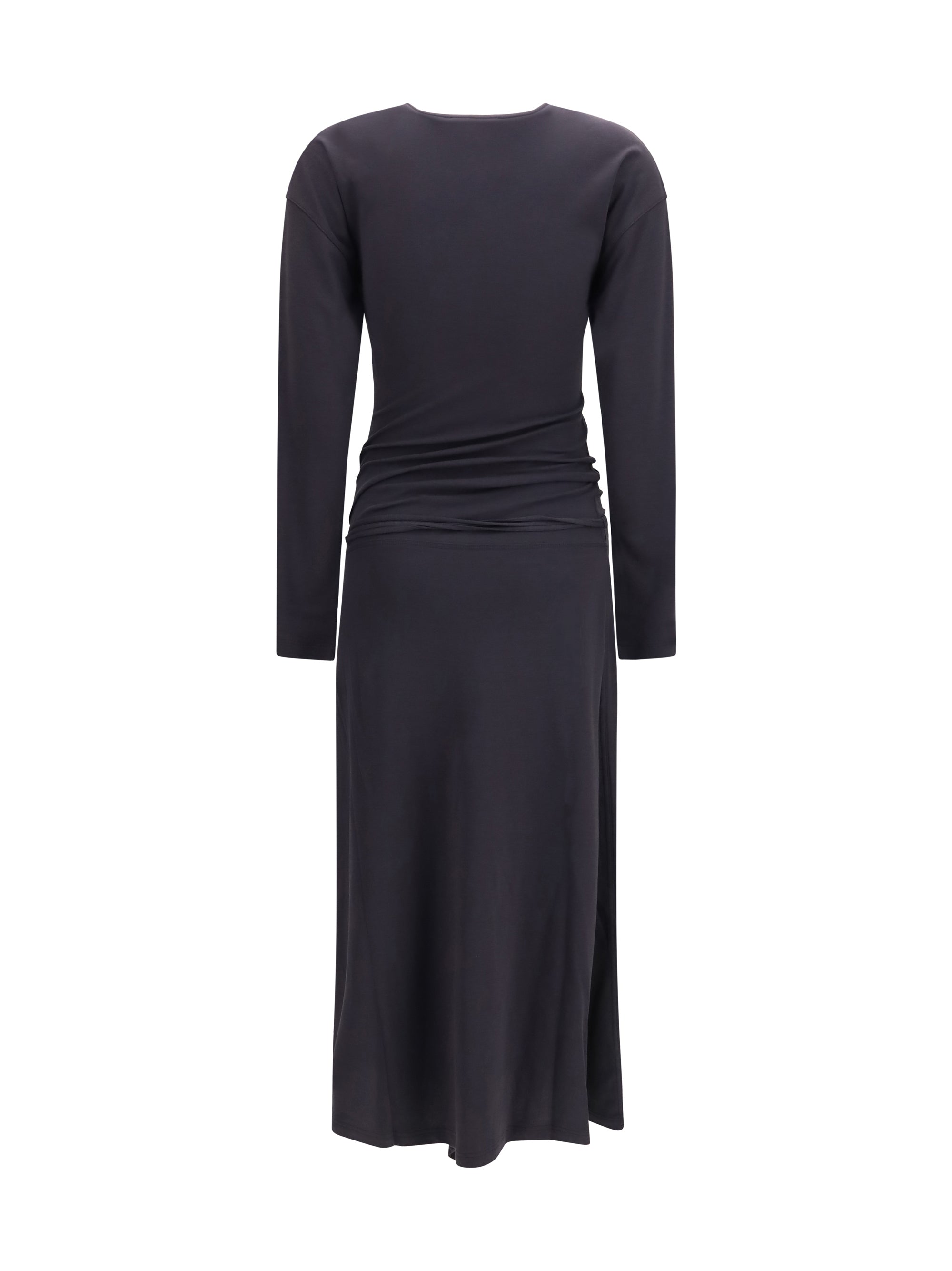 draped fitted long dress