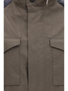 nylon and cotton jacket with three-quarter sleeves