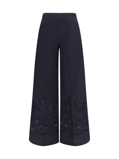 embroidered cotton pants