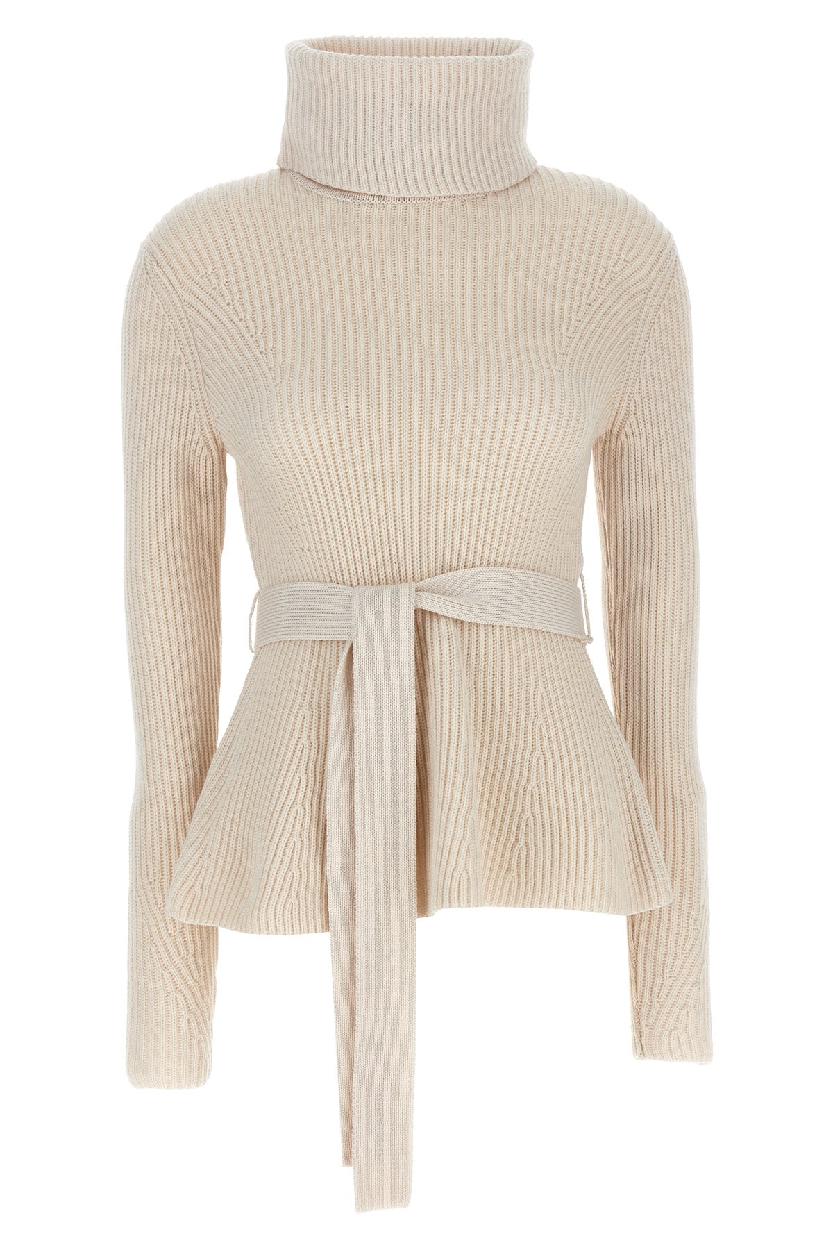 illustration peplum wool sweater