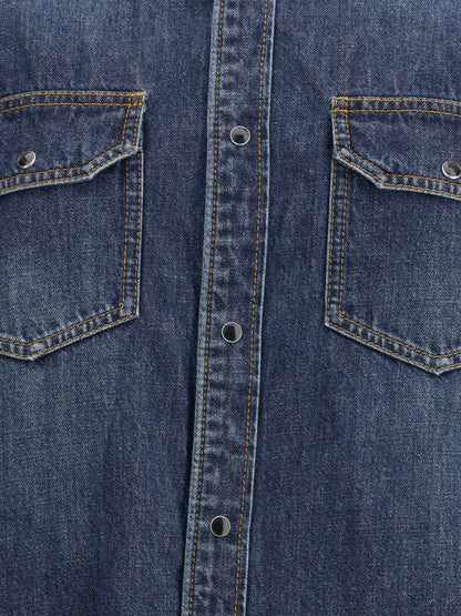 SACAI 2 denim and satin shirt