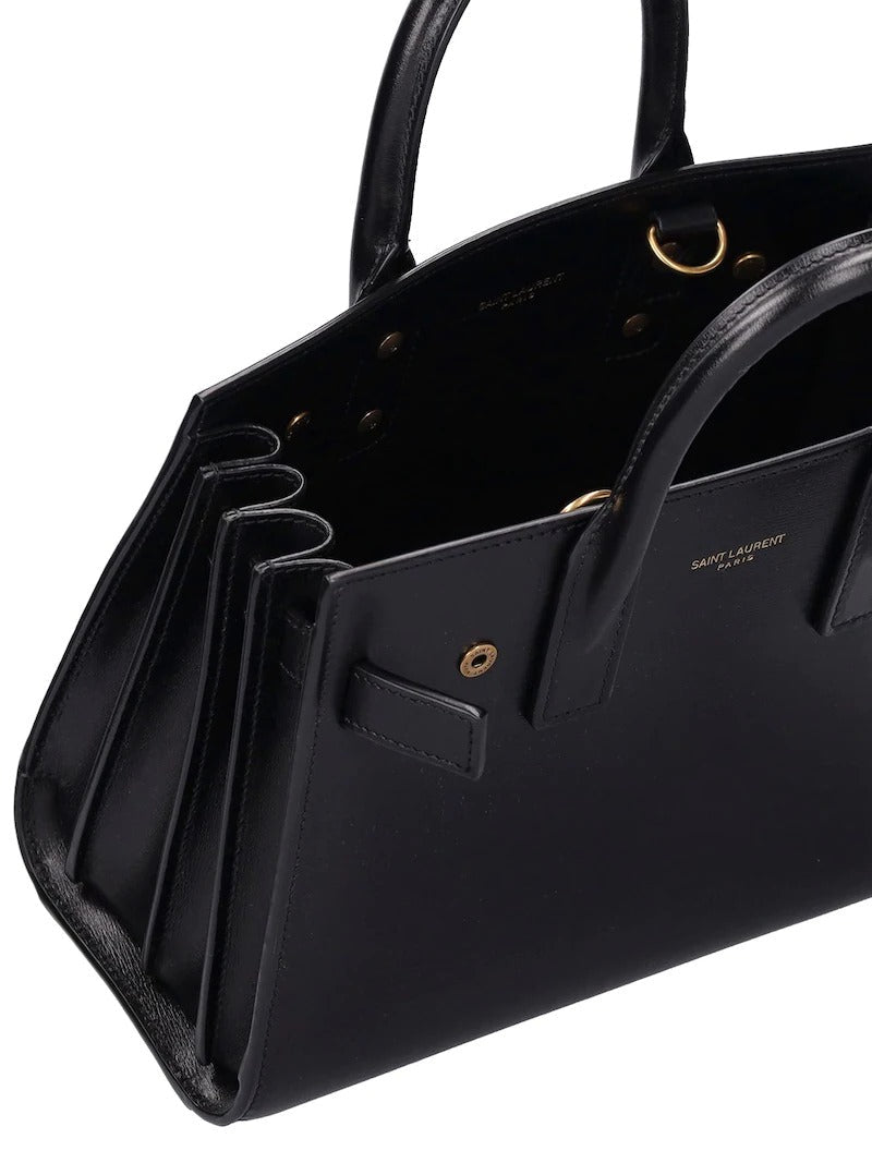 Sac De Jour Nano Black Leather Tote