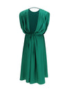 midi silk dress with twist detail