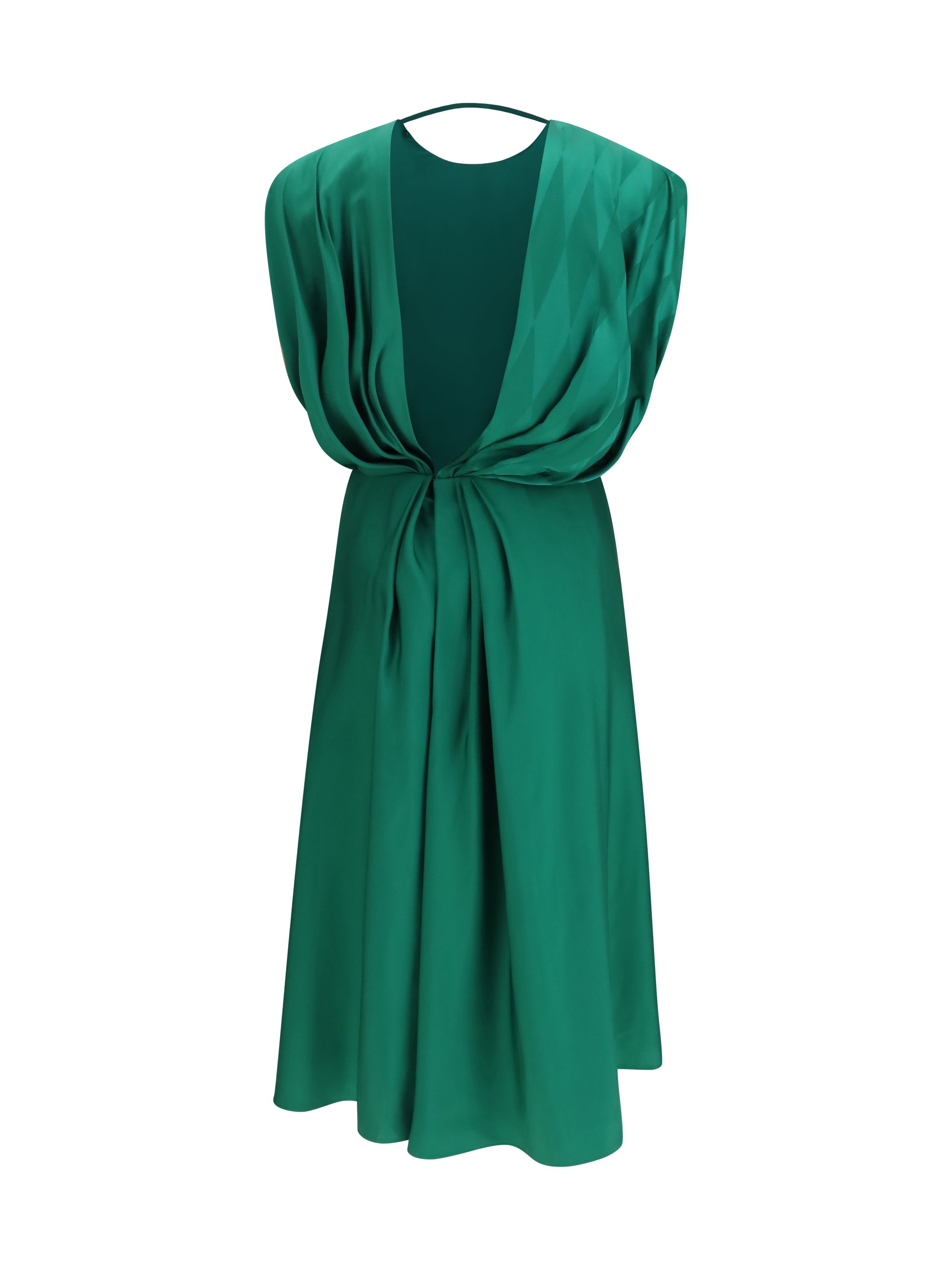 midi silk dress with twist detail