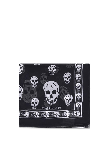 ALEXANDER MCQUEEN OS silk skull scarf