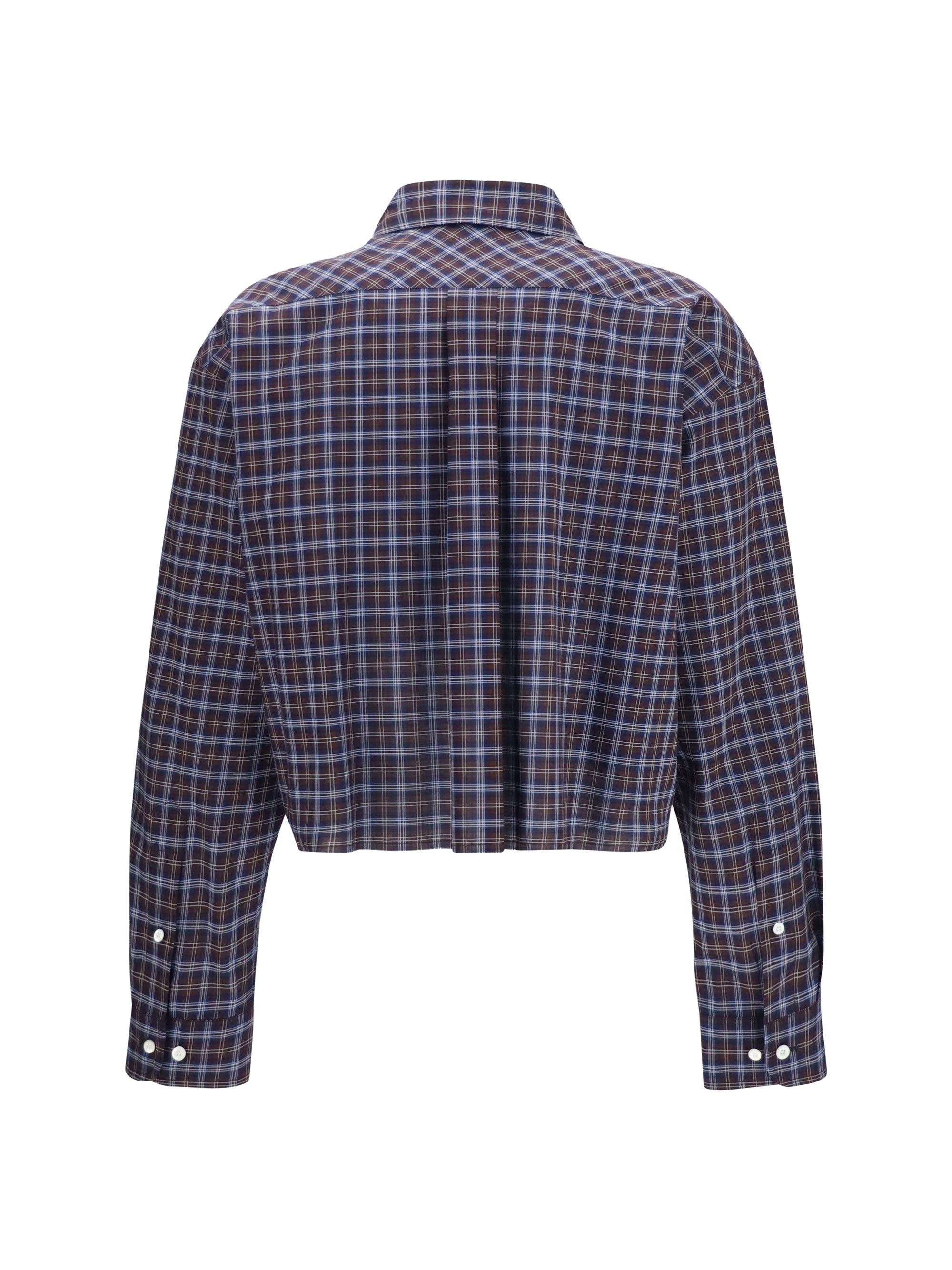 checked embroidered shirt