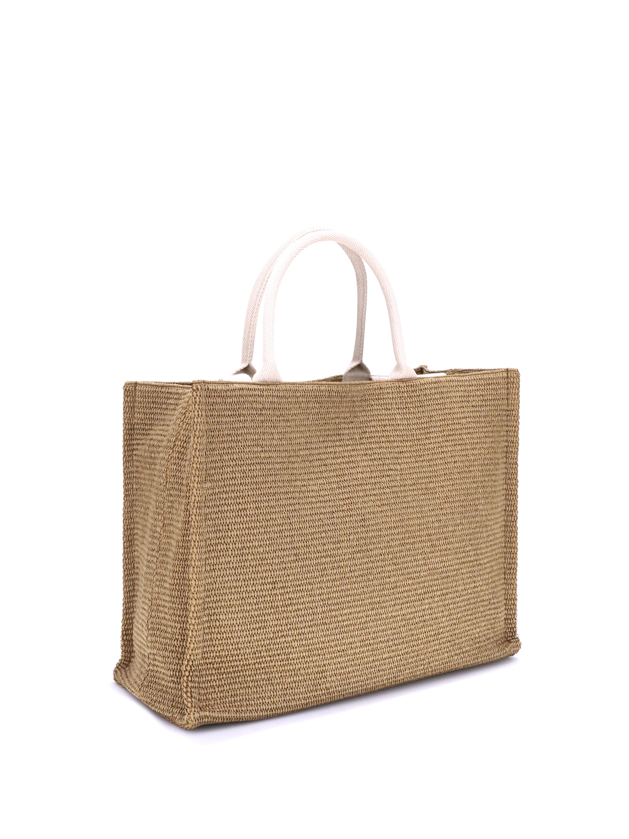raffia-effect tote bag