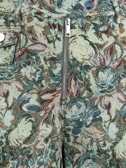 GANNI 36 printed stretched cotton pants 